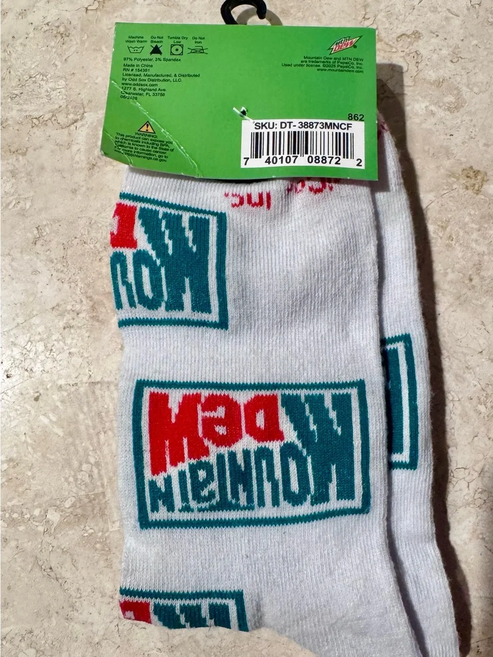 White Crew Socks with Logo - Men's